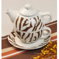 Haonai decal ceramic tea set(pot,cup and plate),customized ceramic tea sets